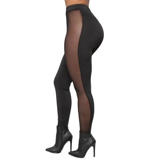 Legging sport femme noir et transparent sales