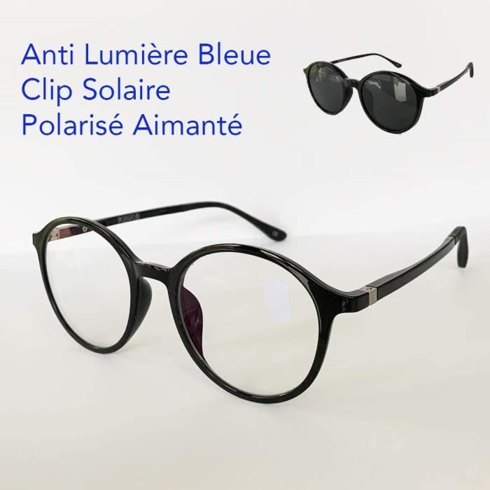Lunettes Femme antireflet anti-lumière bleue + clip solaire
