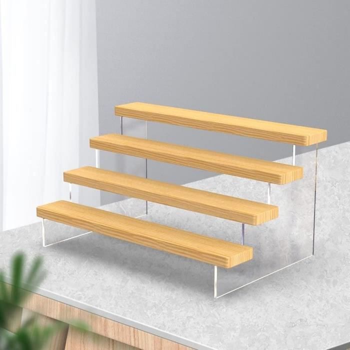 Présentoir Escalier En Acrylique Transparent 25x25x15 Cm - Support Multicouches Pour Bijoux, Figurines, Parfums - 3