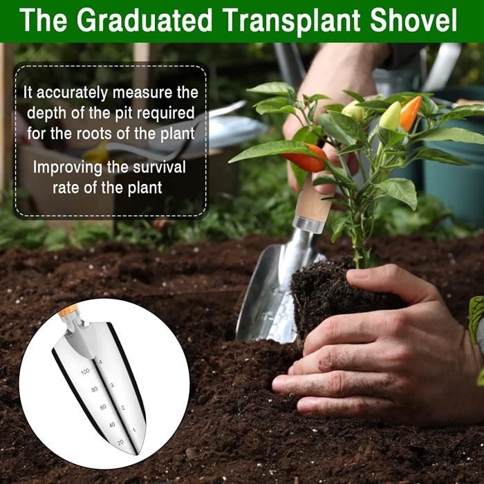 Ensemble de 5 outils de jardinage en métal avec poignée antidérapante -  Outils Jardinage Kits D ensemble