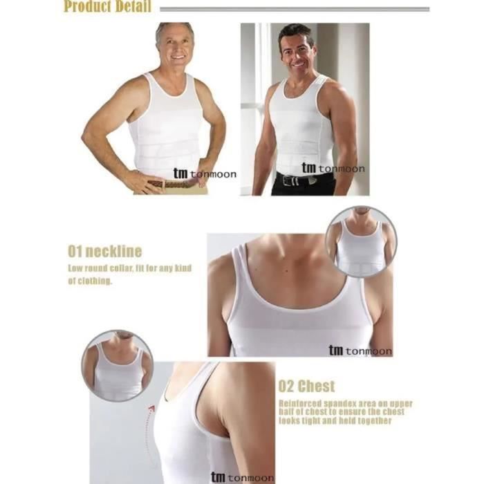 Tee Shirt Gainant Homme SLIMBELLE Du00e9bardeur Amincissant Pour