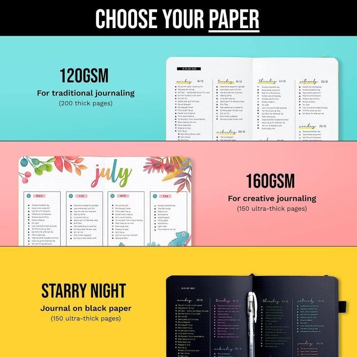 Bullet Journal Carnet A5 pointillés Bujo, Carnet Bullet Journal ...