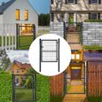 LZQ Portail de clôture 125 x 100 cm Porte de jardin En acier Avec serrure, poignée de porte et clés - Anthracite-3