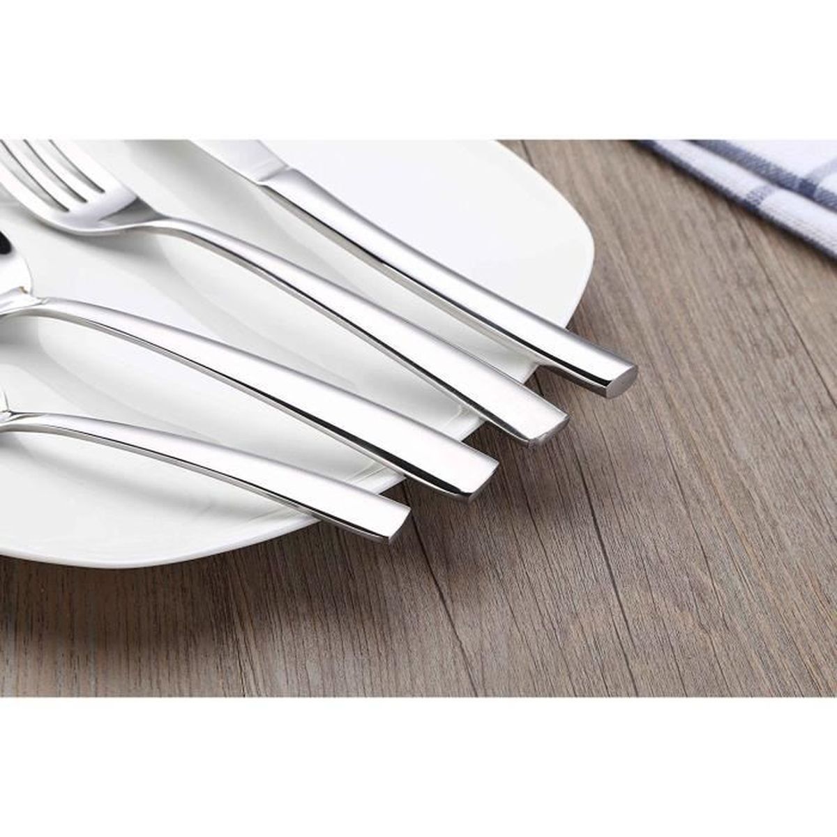 Haute Qualité 24 Pcs élégant acier inoxydable Couverts Set Table Ustensiles