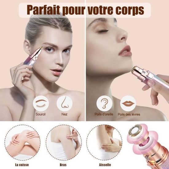 Épilateur électrique Rechargeable 2 En 1 Pour Sourcils Et Visage - Couleurs Arc-en-ciel