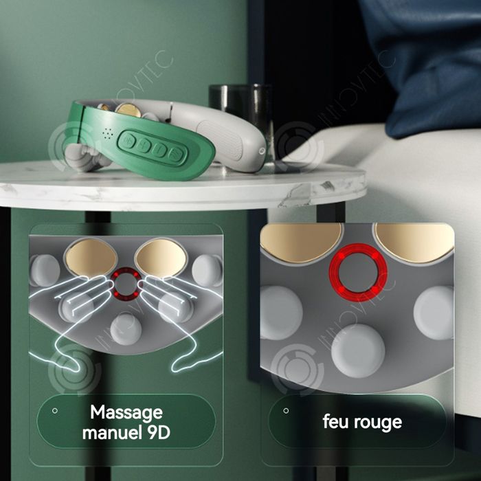 Masseur De Cou Et Cervicales Avec Fonction Chauffante - 4 Têtes De Massage - Marque INN® - Neuf Avec Garantie 2 Ans