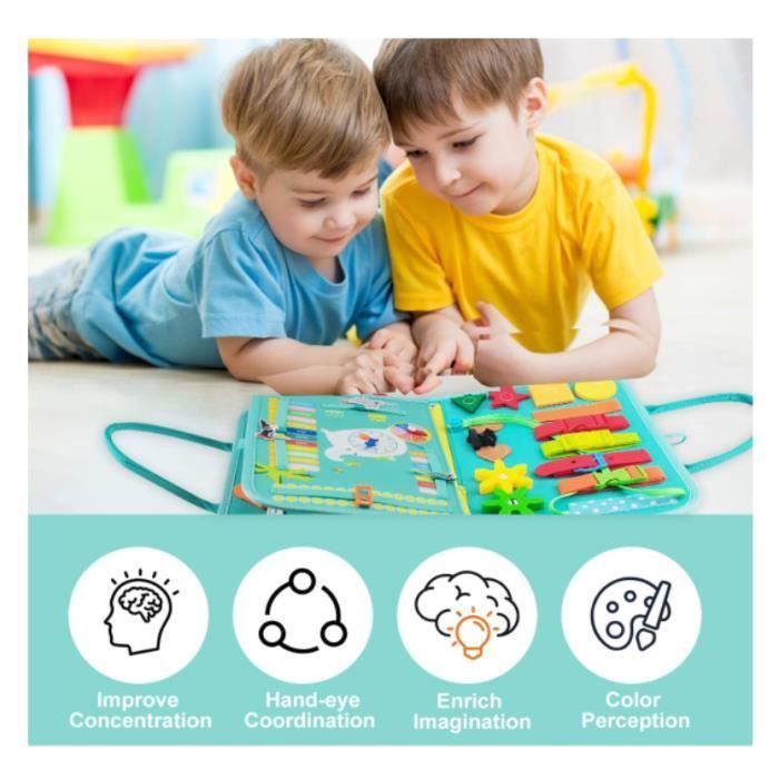 Busy Board pour Enfants Montessori âge 1 2 3 4 Ans, Jouet Jeux 4 Couches  Tableau Sensoriel d'Activités pour Apprendre Motricité Fine - Cdiscount  Jeux - Jouets