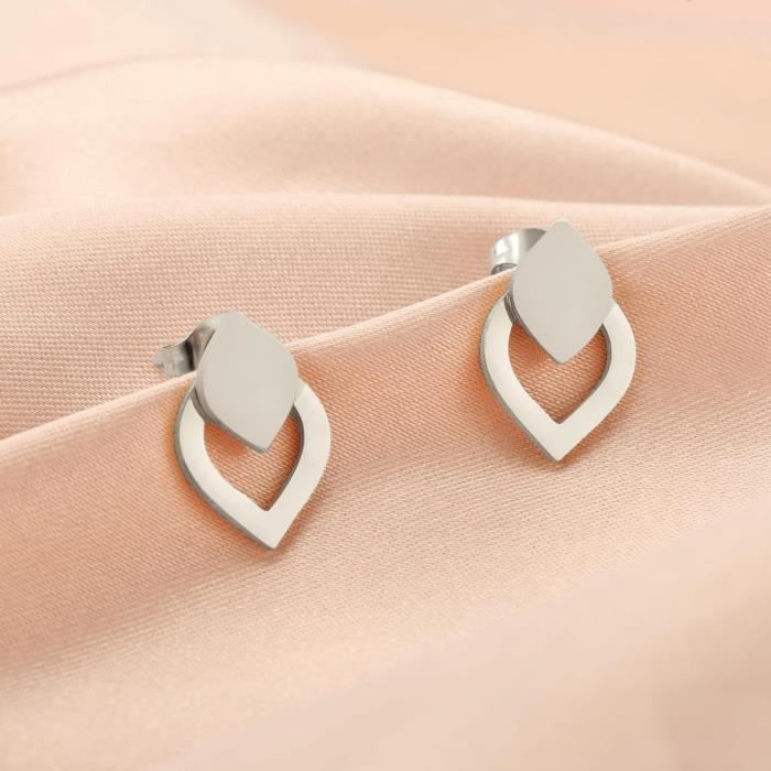 Boucles D'Oreilles Goutte Acier Inoxydable Inoxydable Doré