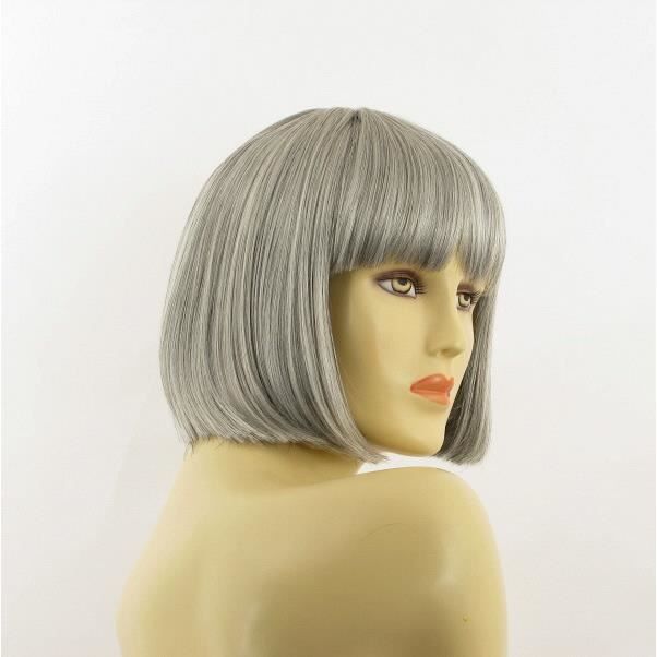 Perruque Femme Synthétique Grise Lisse - Modèle DIANA 51 - Longueur Courte, Bonnet Moyen - Neuf Avec étiquettes