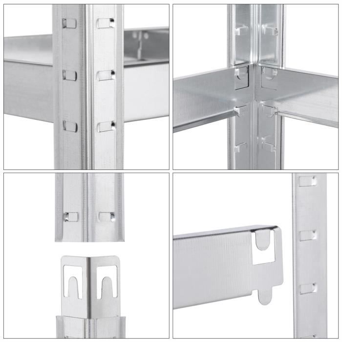 Lot De 2 étagères à 5 Niveaux En Acier Bleu Et Bois Industriel | Leroy