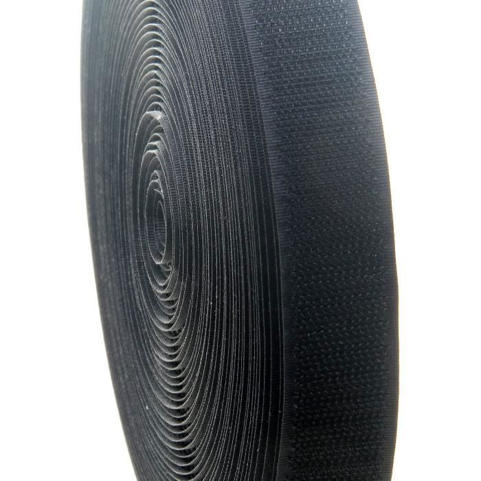 Ruban Auto-Adhésif Scratch Hook and Loop Tape for Frame Mount, 20mm x 25M - Noir