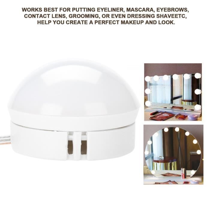 Kit de Lumière de Miroir - lampe pour miroir cosmétique lampe de coiffeuse  table 10 ampoules LED lampe de coiffeuse-PAS - Cdiscount Maison