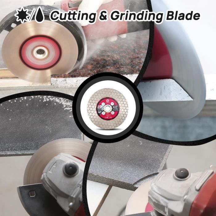 Disque Diamant Double Face Pour Meulage - Tailles 4", 4.5" Ou 5" - Pour Marbre, Granit, Pierre