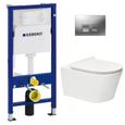 Pack WC Bati-support Geberit Duofix UP100 + WC sans bride SAT Brevis + Abattant ultra-fin-0