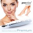 prorelax Kit manucure et pédicure PREMIUM | soins professionnels pour vos mains et vos pieds | fonctionne sur accu | incl 10 embouts-0