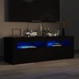 Qualité luxe© | Meuble de rangement & Meuble bas TV & Table de Salon & avec lumières LED Noir 120x35x40 cm |161545-0