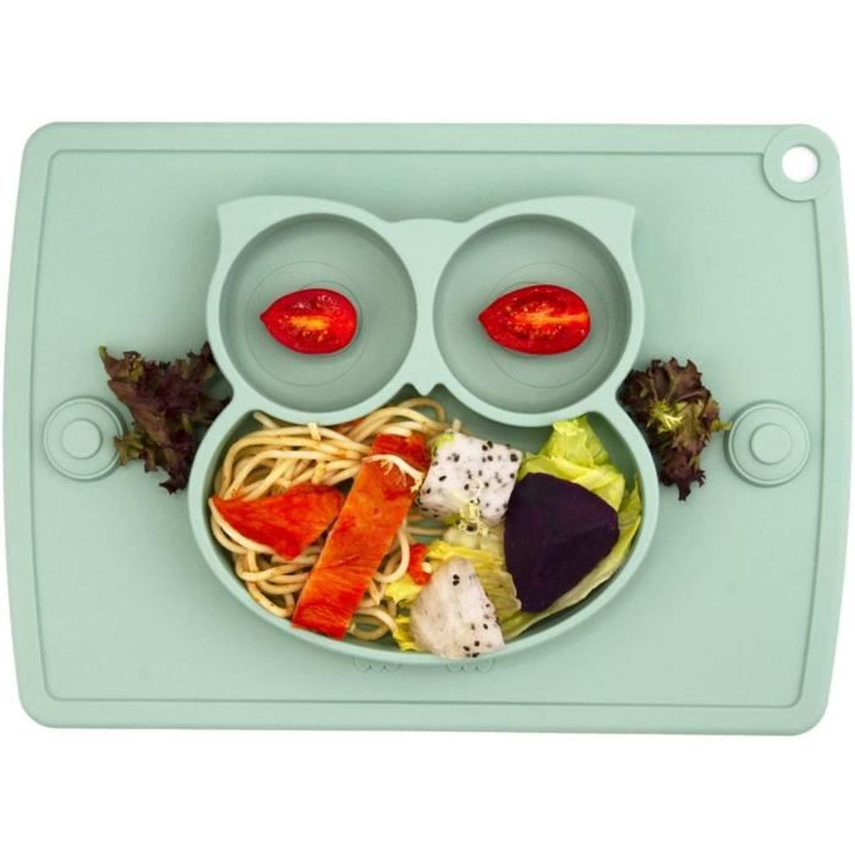 FREAHAP R Set de Table Bébé Antidérapant Plaque de Repas Enfant Bebe en Silicone Rose 