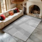 Carpetsale24 Tapis de Salon ou chambre en Gris 200 x 290 cm style bohème scandinave avec effet haut-bas tapis décoratif