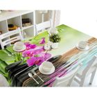 Nappe de table - MOUTON MAISON DECO -ZEN bambous galets fleurs et reflets - Polyester - imperméable et antipoussière - 140 x 200cm