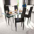 vidaXL Chaises de salle à manger 4 pcs Noir Similicuir