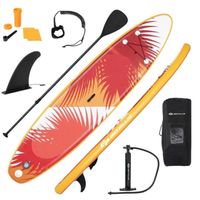 Planche de surf gonflable GYMAX avec pagaies rétractables - Charge 120KG - Feuille Rouge