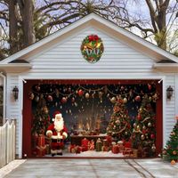 Grande Bannière de Noël pour Porte de Garage, Noël Intérieur Maison Fournitures Extra Large Père Noël Décoration de Noël 210x240cm