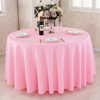 Nappe de Table Ronde 220CM-Nappe en Polyesteret-Anti-Taches Prote Lavable-Nappe Pink Mariage-Décoration de table de Noël