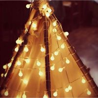 Guirlande lumineuse Exterieure,6M 40 ampoules LED Décoration de Fête Anniversaire Mariage Lumières- Blanc Chaud