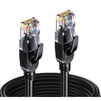 Elfcam Câble Réseau Ethernet RJ45 Cat 7,Paire Torsadée Blindée SFTP 100% Cuivre,6mm Diamètre de Câble,28 AWG Câble Rond & Noir 4