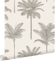 papier peint palmiers beige clair - 0,53 x 10,05 m - 139163