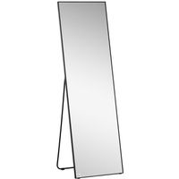 Miroir sur pied ou mural rectangulaire grande taille dim. 50L x 37l x 158H cm verre métal noir