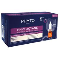 78249 Phyto Phytocyane Traitement Antichute Femme - Chute Progressive - 12 Fioles X 5 ml