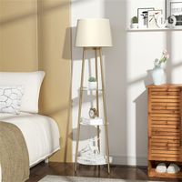 Lampadaire Sur Pied Salon USB Lampe avec Etagere pour Chambre Salon Bureau