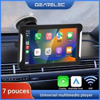 GEARELEC Autoradio  Portable 7 pouces avec  CarPlay Android Auto Bluetooth WiFi Transmetteur FM Miroir de L'écran