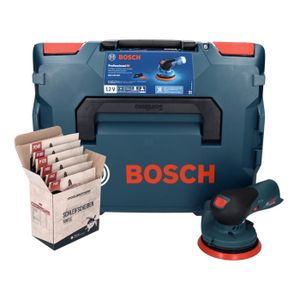 PONCEUSE - POLISSEUSE Bosch GEX 12V-125 Professional Ponceuse excentrique sans fil 12 V 125 mm brushless + L-Boxx (0601372100) + Kit de meulage