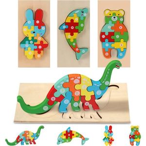 PUZZLE Lot de 4 Puzzles en Bois pour Enfants, Jouet 3D Pu