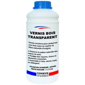 PEINTURE - VERNIS Vernis Bois Transparent - Pot 1 L   - Codeve Bois