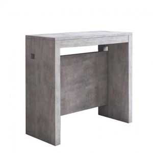 Console extensible GRANDEZZA effet béton jusqu'à 8 couverts avec allonges intégrées gris MDF Inside75