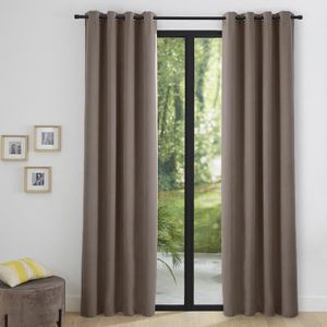 RIDEAU Lot de 2 rideaux occultants thermiques - Taupe - 140 x 260 cm