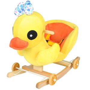 JOUET À BASCULE Cheval à bascule animal porteur jouet 2 en 1 Jaune JOUET À BASCULE Cheval à bascule animal porteur jouet 2 en 1 Jaune