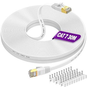 Câble Ethernet 30 M cat5e Câble réseau - avec 15 pcs Cordon Clips -  Cdiscount Informatique