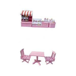 jardin maison de poupées miniature Petit Noir patio table et chaises échelle 1:12 