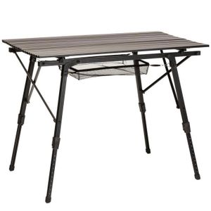 TABLE DE CAMPING Table de camping pliante en aluminium - Skandika Jamsa - 4,1 kg, 90x52 cm, réglable en hauteur, Max. 50 kg, sac de transport - Noir