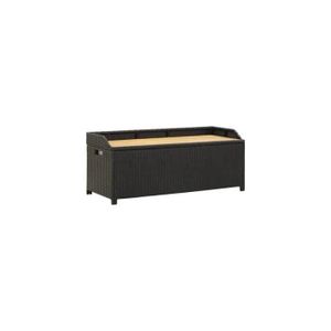 BANC D'EXTÉRIEUR Banc de rangement de jardin 120 cm Résine tressée Noir