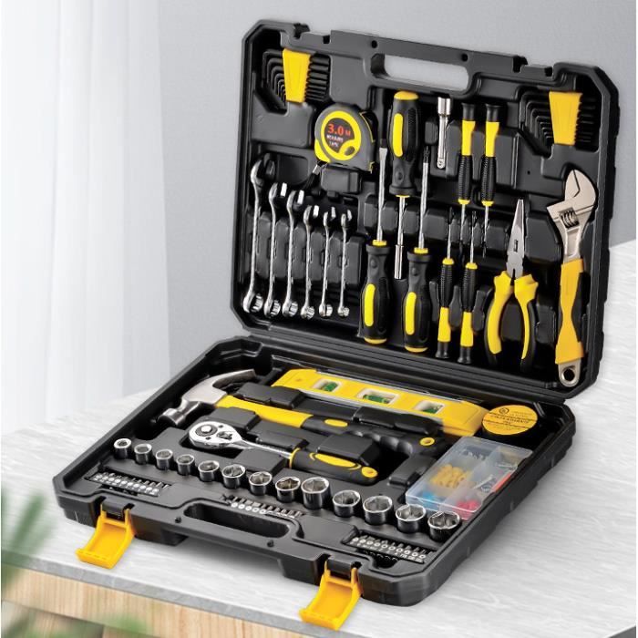 Caisse complète avec outils d'électricien (123 outils)