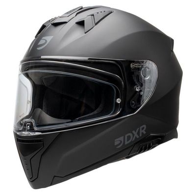 MOTOBLOUZ ELEVEN 22.06 Casque de moto intégral avec visière solaire | Homologué ECE 22.06 | Pinlock Inclus | Black Mat |