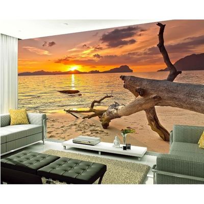 Autocollant Escalier 3D Coucher De Soleil - Décoration Murale Adhésive - Neuf