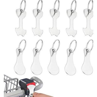 Jetons De Caddie Universels - 4 Pièces En Acier Inoxydable, 5,5 Cm, Pour Libérer Les Chariots Sans Pièce - 2