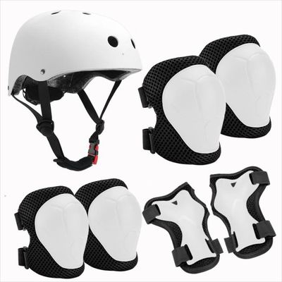 EllaSeek Casque Et Protections Enfant 3-8 Ans – Casque Réglable 48-55 Cm, Genouillères, Coudières, Protège-poignets, Autocollants Inclus