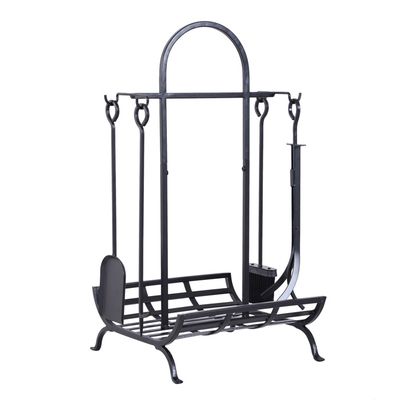 Sobuy Sda06-sch Porte-bûches Rond Serviteur De Cheminée Robuste Range-bûches Support Pour Bois De Chauffage | Leroy Merlin
